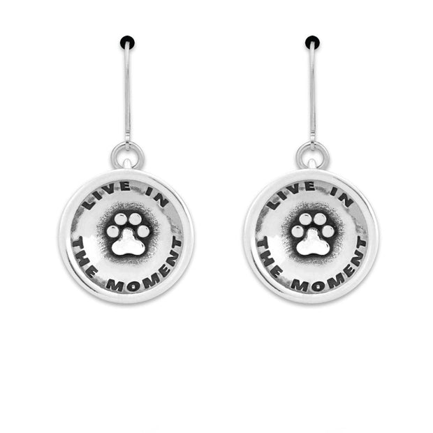 Paw Print Earrings, Live In The Moment