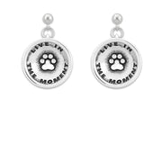 Paw Print Earrings, Live In The Moment