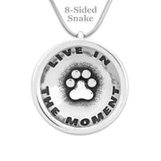 Dog Paw Necklace, Live In The Moment Pendant