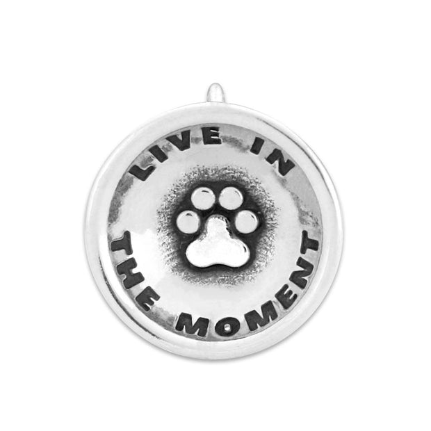 Dog Paw Necklace, Live In The Moment Pendant