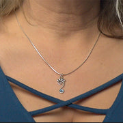 A Crystal Paw Necklace, Pawsatively Connected Pendant w/Crystal