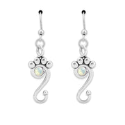 Pawsatively Connected Paw Print Earrings w/Crystal