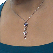 A Crystal Paw Necklace, Pawsatively Connected Pendant w/Crystal