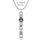 Peace Love Paws Necklace and Jewelry in Sterling Silver