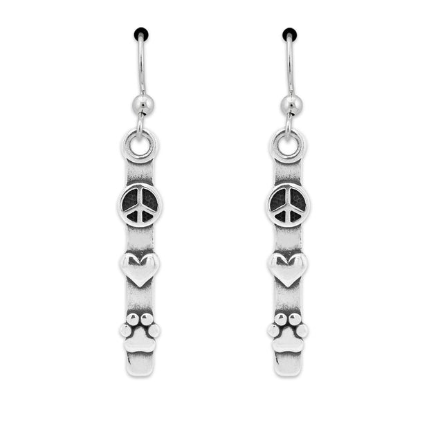 Peace Love Paws Earrings and Jewelry in Sterling Silver