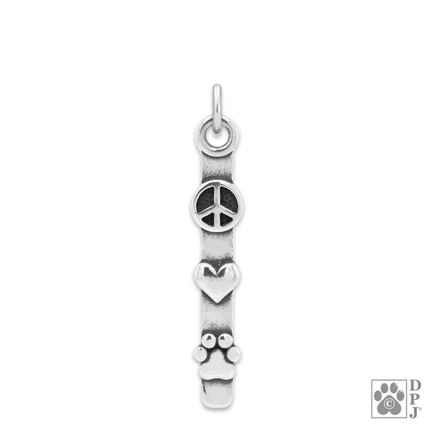 Peace Love Paws Necklace and Jewelry in Sterling Silver