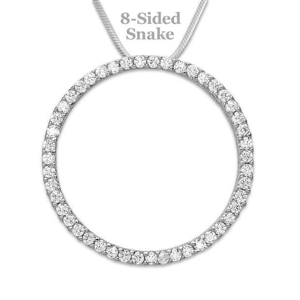 CZ Pendant Enhancer in Sterling Silver with Rhodium Plating