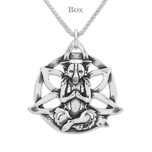 Namaste Yoga Pose Necklace Doga Jewelry in Sterling Silver