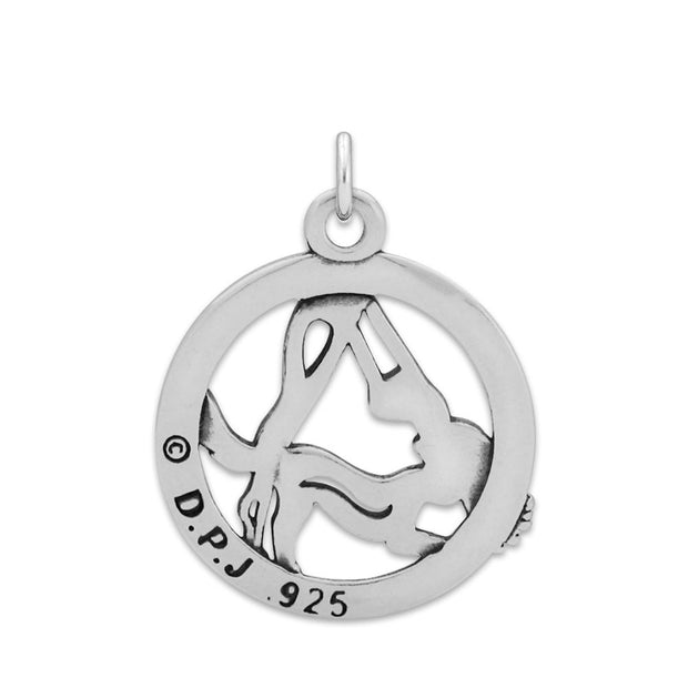 Adho Mukha Svanasana Yoga Pose Necklace Doga Jewelry in Sterling Silver