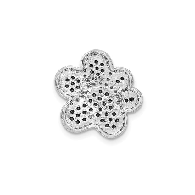 CZ Paw Print Necklace Pendant In Sterling Silver
