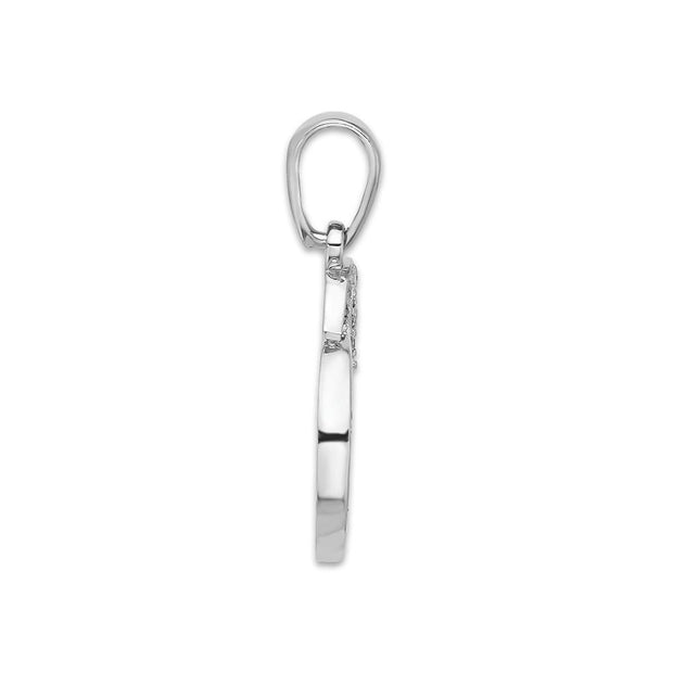 CZ Paw Print Heart Pendant in Sterling, Always On My Heart Necklace