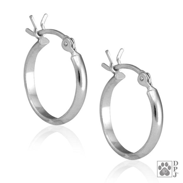 Sterling silver hoop earrings 18mm, Hoop earrings in silver
