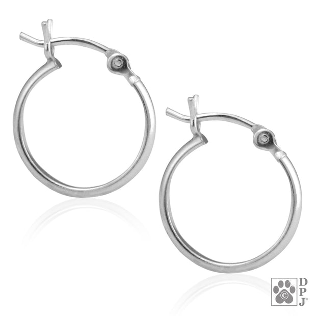 Sterling Silver thin hoop earrings in 18mm, Small hoop earrings in sterling silver