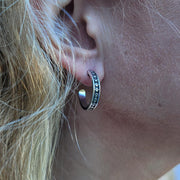 Medium Paw Print Hoop Earrings in Sterling Silver, Never Ending Paw