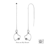 Paw and Heart Thread Earrings, Paws On My Heart