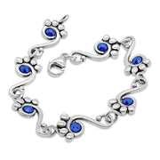 Sterling Silver Pawsitively Connected Crystal Paw Print Bracelet