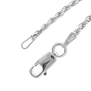 Sterling Silver Diamond Cut Rope Chain 22"