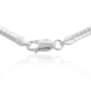 Sterling Silver Reversible Omega Chain 3mm, 18"