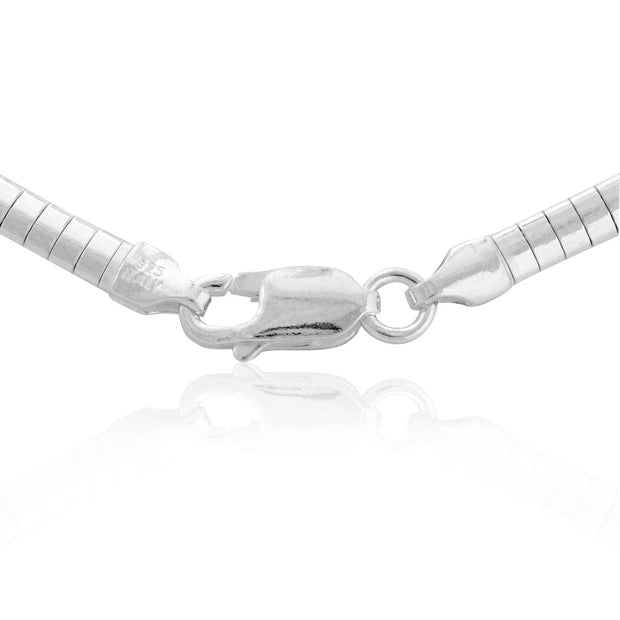 Sterling Silver Reversible Omega Chain 3mm, 18"