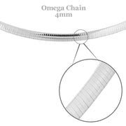 Sterling Silver Reversible Omega Chain 4 mm, 16"