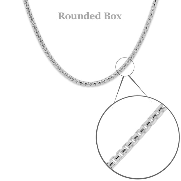 Sterling Silver Box Round Chain 16"