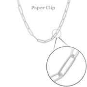 Sterling Silver Paper Clip Flat Wire Chain 18"