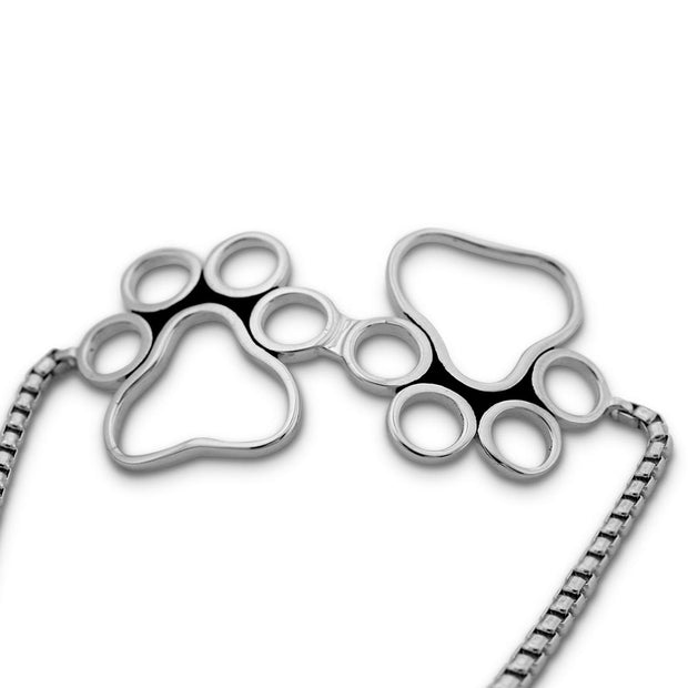 Paw Print Bracelet, Sterling Silver Peek-A-Boo Paws Adjustable Bracelet