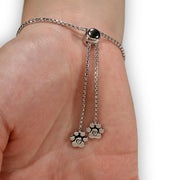 Paw Print Bracelet, Sterling Silver Peek-A-Boo Paws Adjustable Bracelet