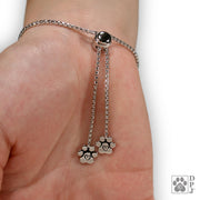 Paw Print Bracelet, Sterling Silver Peek-A-Boo Paws Adjustable Bracelet