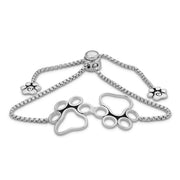 Paw Print Bracelet, Sterling Silver Peek-A-Boo Paws Adjustable Bracelet