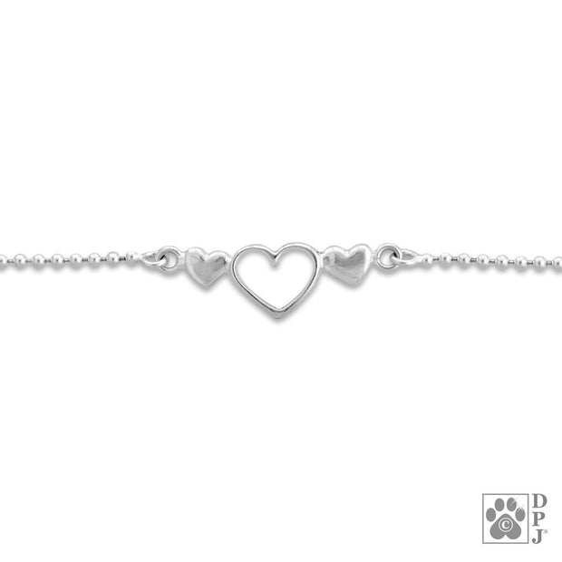 Heart and Paw Charm Anklet
