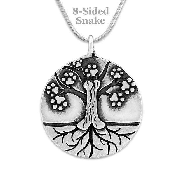 Personalized Dog Memorial Gift, Sterling Silver Tree of Life Pendant