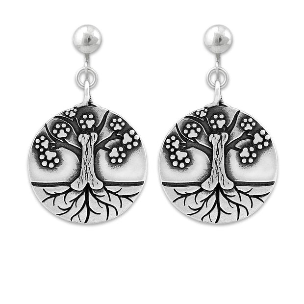 Dog Memorial Gift, Sterling Silver Tree of Life Earrings