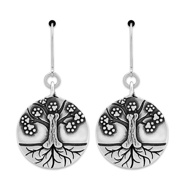 Dog Memorial Gift, Sterling Silver Tree of Life Earrings