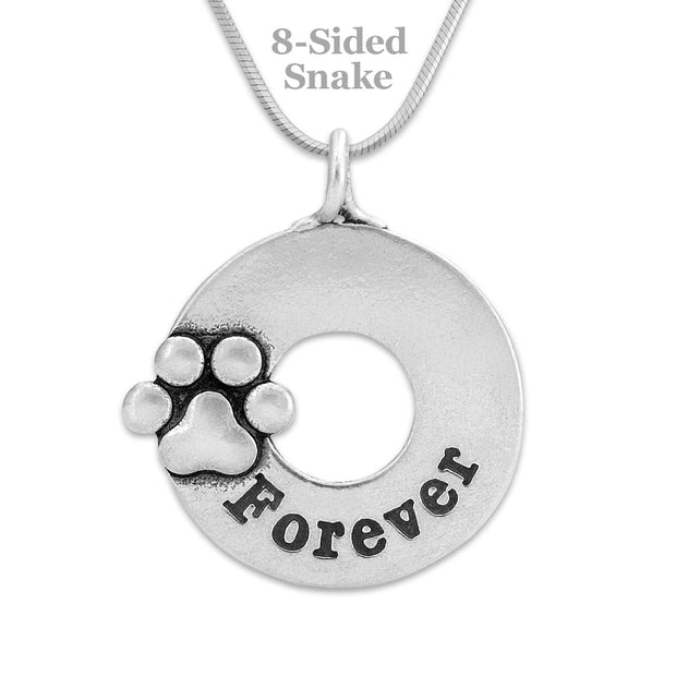 Personalized Paw Print Pet Sympathy Gift, Sterling Forever Pendant