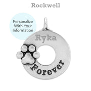 Personalized Paw Print Pet Sympathy Gift, Sterling Forever Pendant