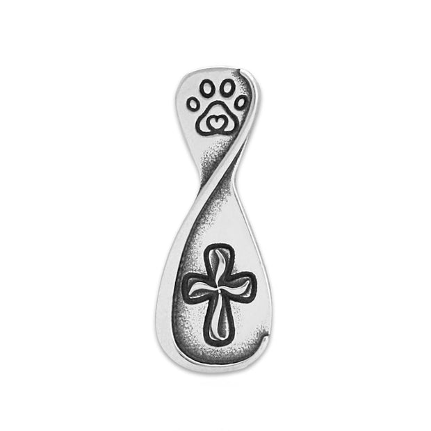Rainbow Bridge Necklace, Sterling Silver Inspirational Paws Pendant