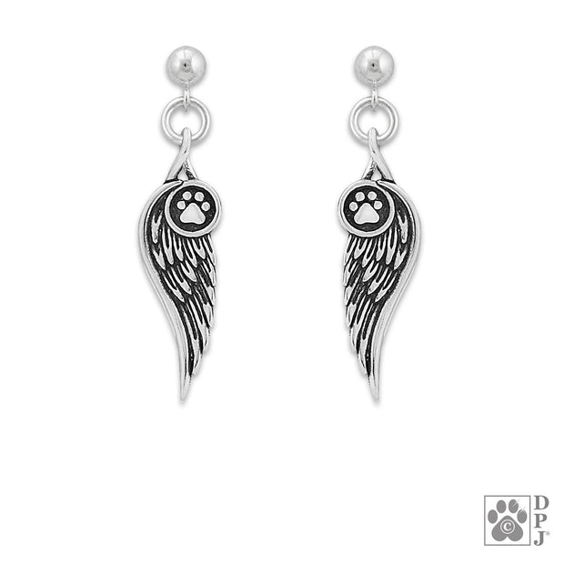 Angel Wing Earrings In Sterling Silver, Let Me Carry You Home