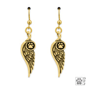 Angel Wing Earrings In Gold Bronze, Let Me Carry You Home