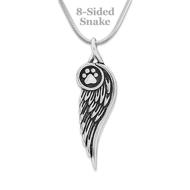 Personalized Angel Wing Sterling Silver Let Me Carry You Home Necklace