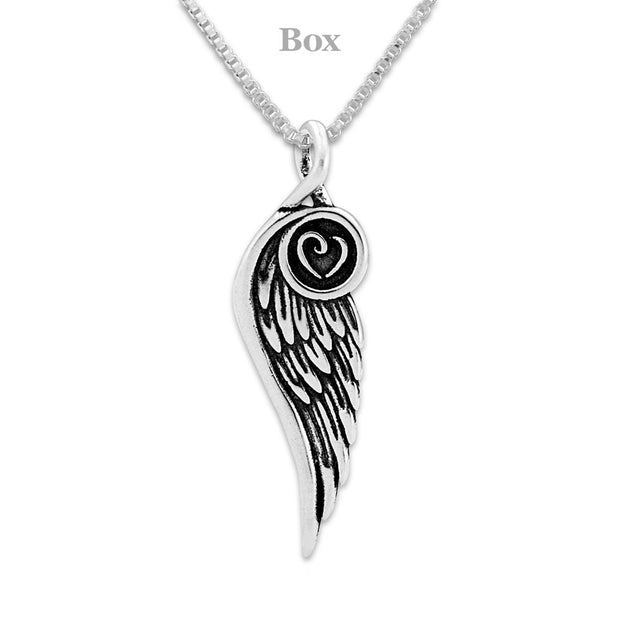 Personalized Memorial Jewelry Sterling Forever Loved Angel Wing/Heart