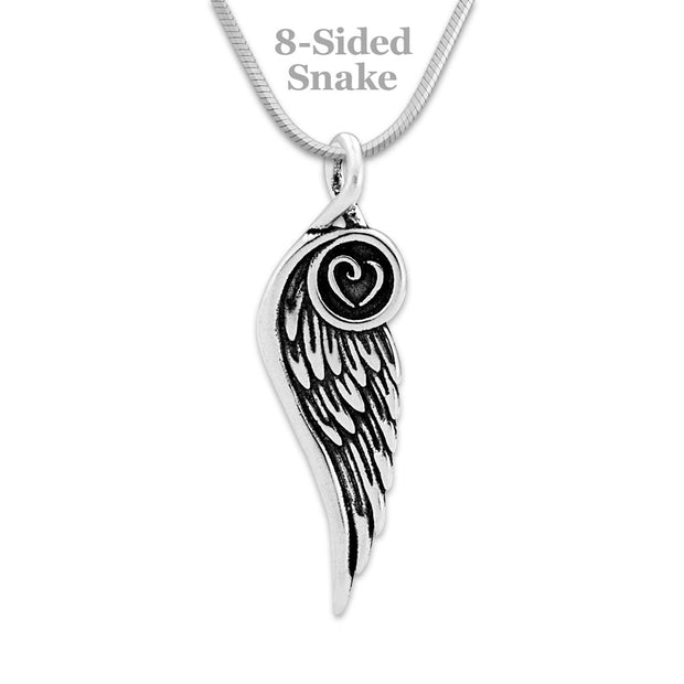 Personalized Memorial Jewelry Sterling Forever Loved Angel Wing/Heart