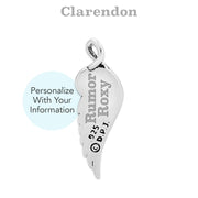 Personalized Memorial Jewelry Sterling Forever Loved Angel Wing/Heart