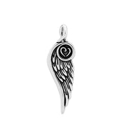 Personalized Memorial Jewelry, Sterling Silver Forever Loved Angel Wing and Heart Pendant