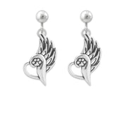 Pet Memorial Earrings, Sterling Silver Angels Flight Earrings