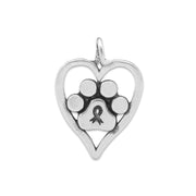 Personalized Paw Print Heart Remembrance Necklace, You Will Always Be Forever in My Heart Pendant