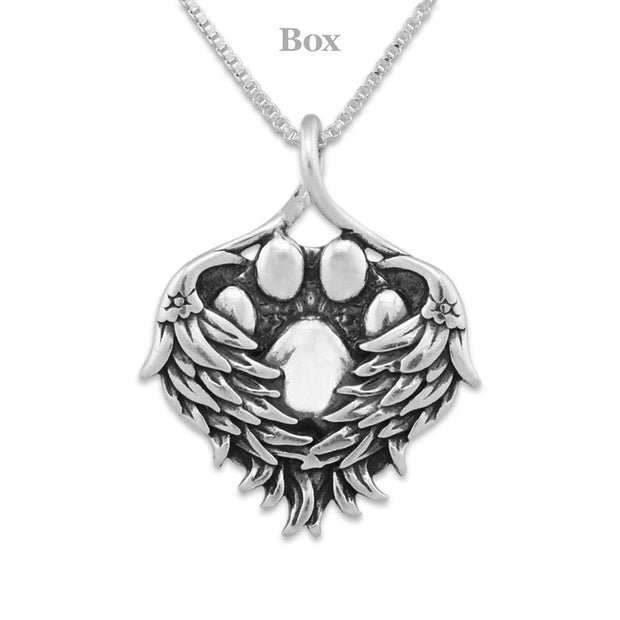 Paw Print Angel Necklace Sterling, You Must Have Been Heaven Sent