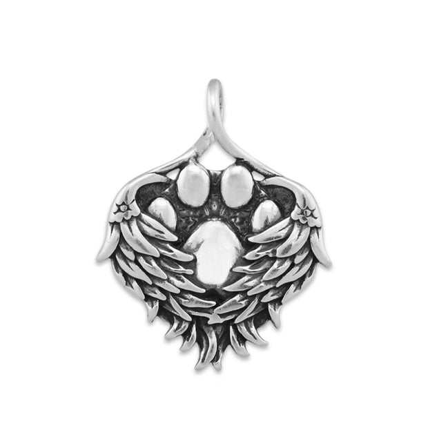 Paw Print Angel Necklace Sterling, You Must Have Been Heaven Sent