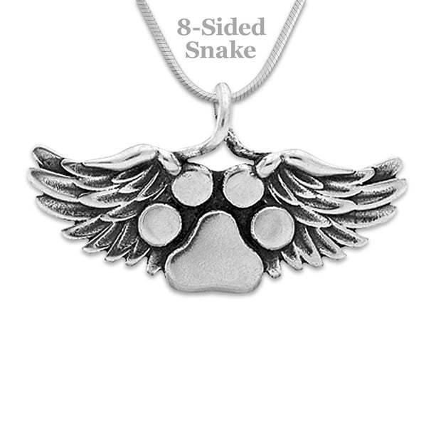 Personalized Angel Remembrance Jewelry, Sterling Heavens Paws Pendant