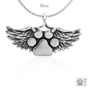 Personalized Angel Remembrance Jewelry, Sterling Silver Heavens Paws Pendant